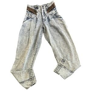 Vintage 80s Z. Cavaricci Acid Wash Jeans Size 27 High Rise Tapered Grunge Edgy